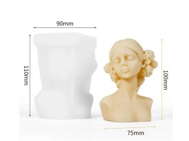 Molde silicona rostro mujer con flores